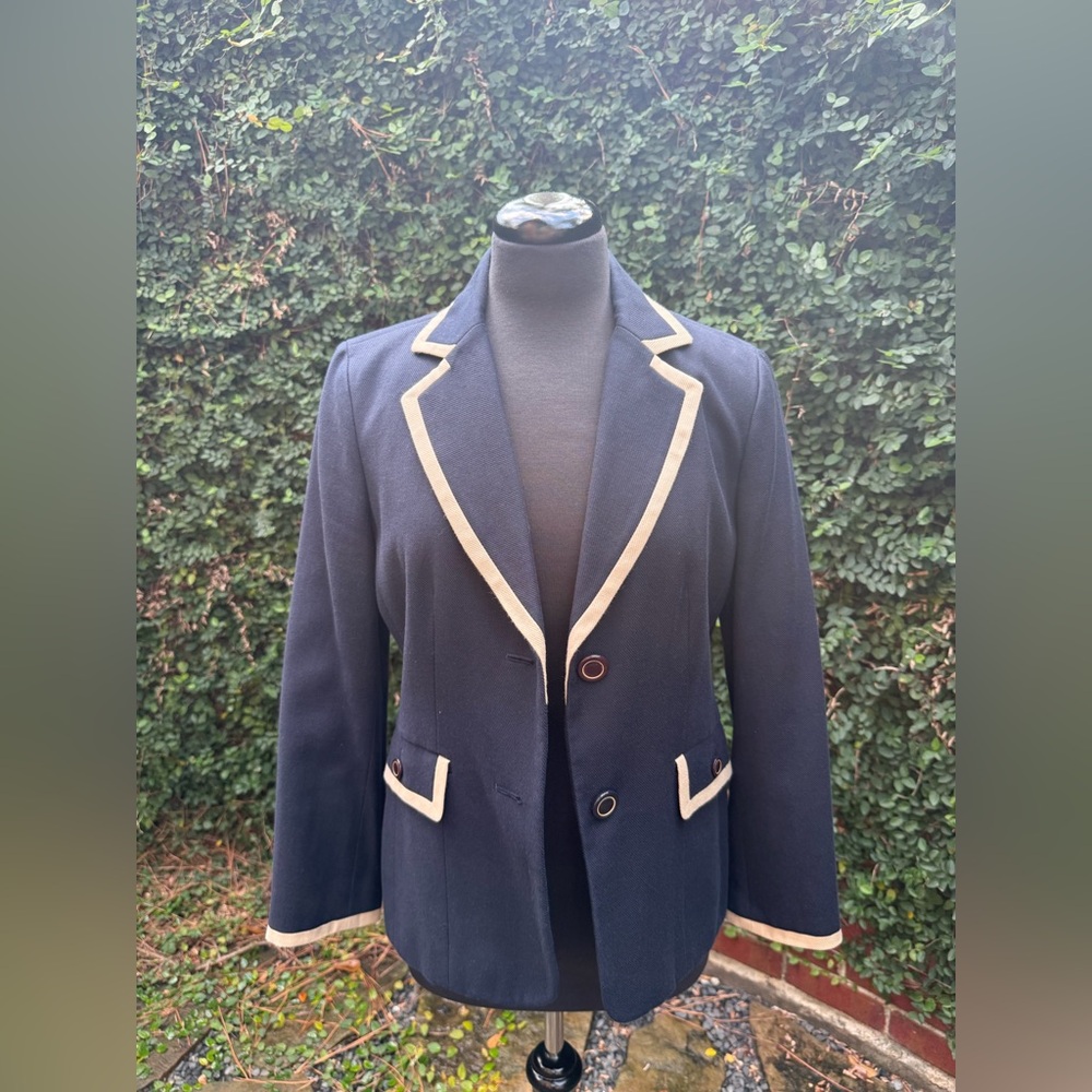 Women's Navy Blazer with Cream Trim